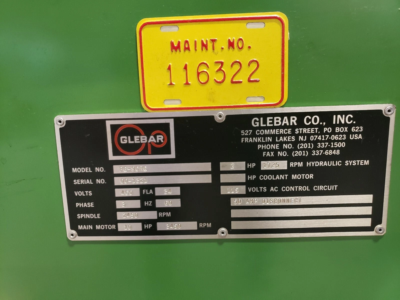 2" x 12" Glebar #PG-9CRG, Crush Roll Grinder Cyclindrical outside dimension, 2400 RPM, 2000 - Image 5