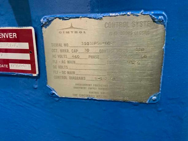 Cincinnati #205-12 Cinel 60, horizontal milling machine, 12" x54-1/2" table, #50 NS, 7-1/2 HP - Image 4