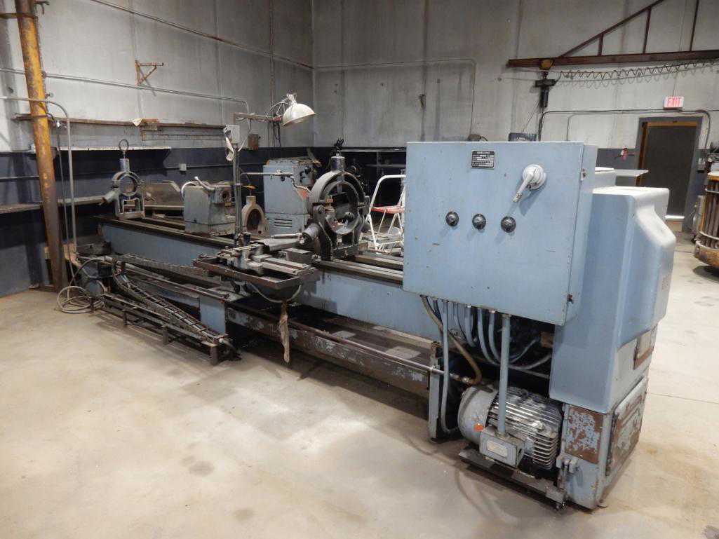 26" x 144" LeBlond, engine lathe, 18" swing over cross slide, 4-jaw 21" chuck, hard ways, thread dial, 10 HP - Image 5