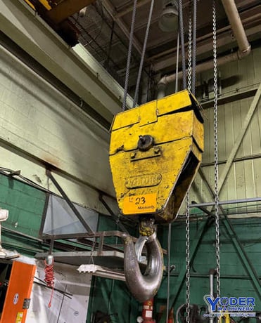 10 Ton, Manning Maxwell & Moore load lifter overhead bridge crane, 45' span, double grider - Image 2