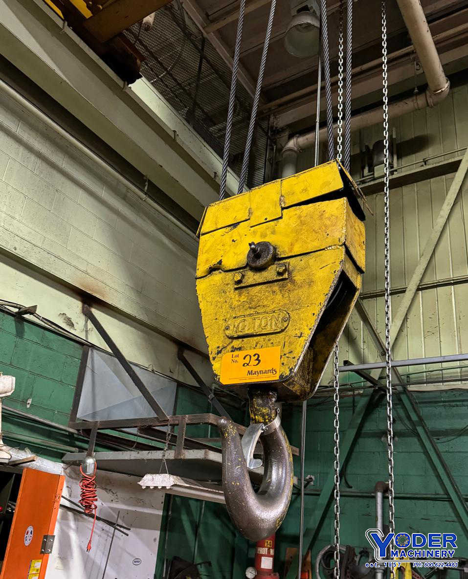 10 Ton, Manning Maxwell & Moore load lifter overhead bridge crane, 45' span, double grider - Image 5