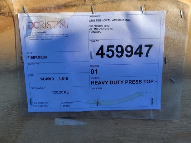 Cristini Fibermesh #459947, heavy duty press top, new surplus - Image 5