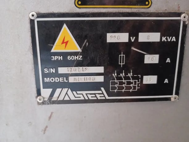 5.5" x 5.5" x 1/2" MAsteel #MIWH-80, ironworker, 90 ton, 10 HP, 2 foot pedal, 2018 - Image 3