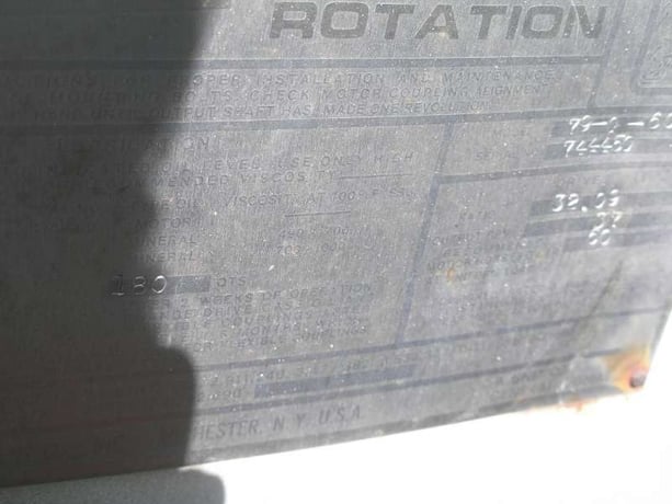 60 HP @ 1200 RPM, Lightnin #79Q60, Right Angle Gearbox, 32.09:1 Ratio, 37 RPM Output - Image 2