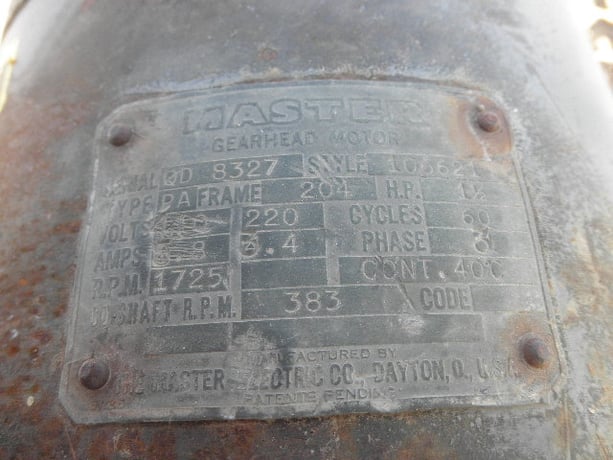 2 HP @ 1725 RPM, Master #106621, Right Angle Gearbox, 4.56:1 Ratio, 383 RPM Output, 220/440 V - Image 2