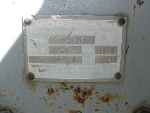 46.8 HP @ 1750 RPM, Morse #8M-IUO, Right Angle Gearbox, 1.10 :1 Ratio, 1590 RPM Output - Image 3