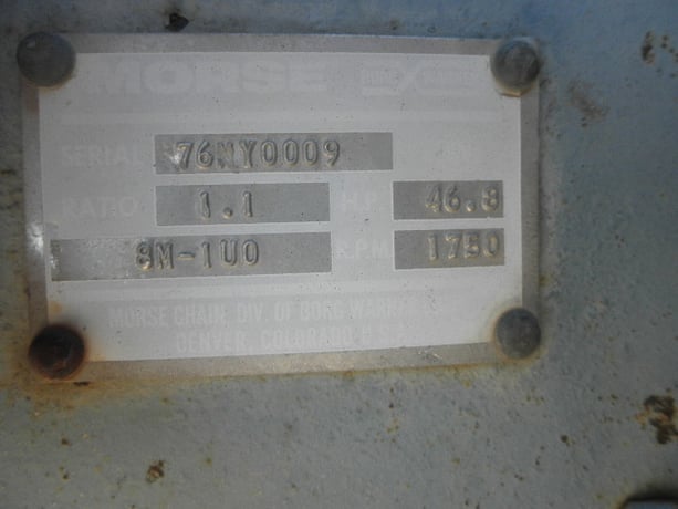 46.8 HP @ 1750 RPM, Morse #8M-IUO, Right Angle Gearbox, 1.10 :1 Ratio, 1590 RPM Output - Image 3