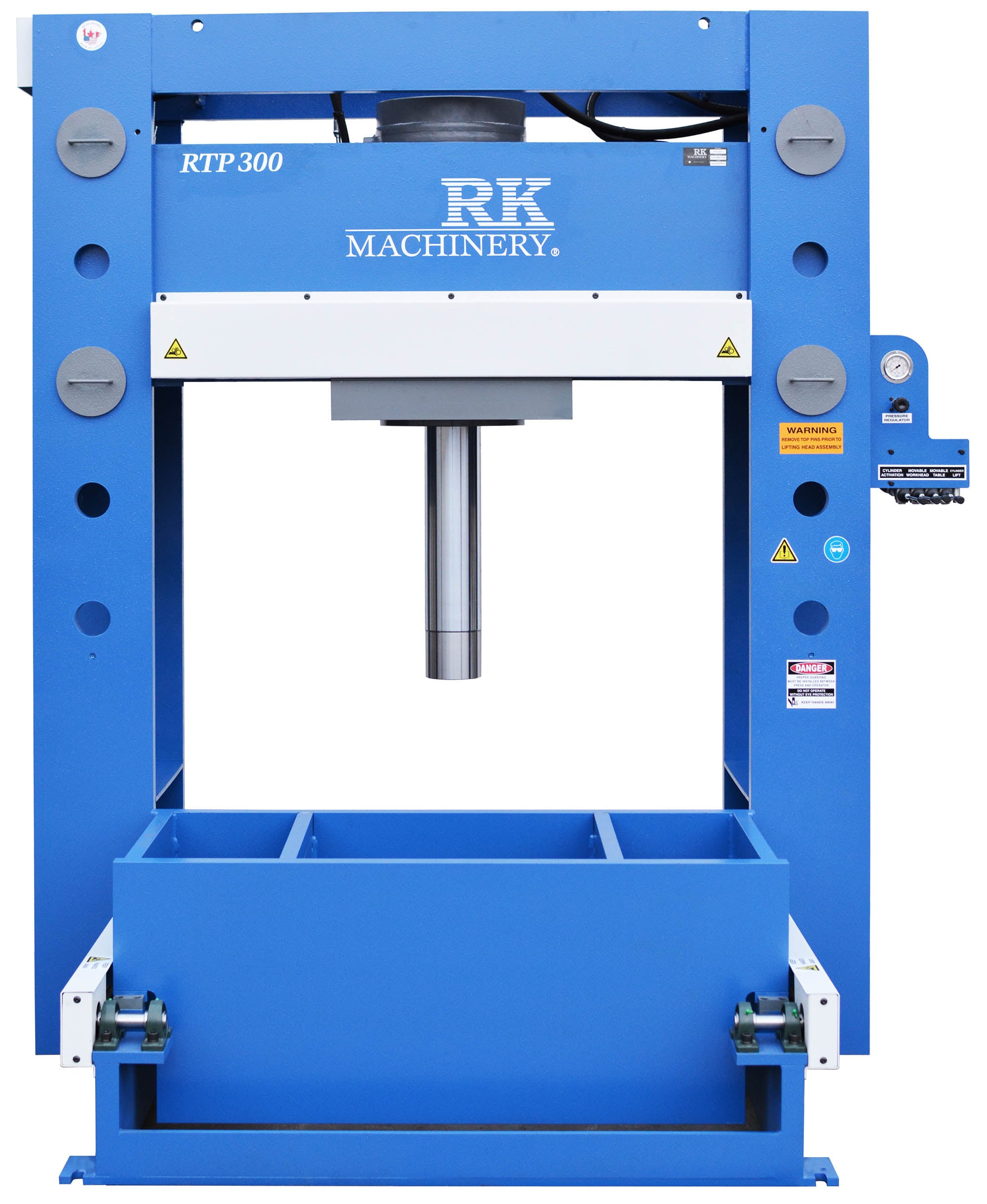 300 Ton, Press Master #HFP-300/MWH, hydraulic h-frame press, 20" stroke, 29" daylight, 14" bore - Image 1