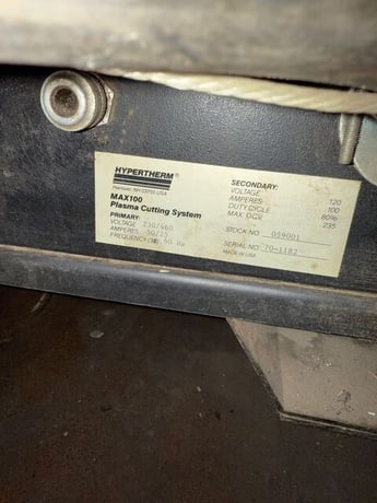 Hypertherm #MAX100, plasma cutter, 100 Amps - Image 2