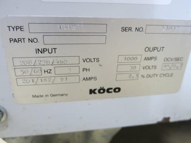 Berco #1002, Stud Welder, 1/2" Capacity, 1100 Amps, 208/230/460 V. - Image 3