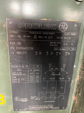 300 KVA 12470GY/7200 Primary, 480Y/277 Secondary, 3 phase, Padmount Transformer - Image 1