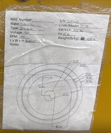 1500 KW, 1200 RPM, Caterpillar SR 4B, generator end, 4160 Volts - Image 5