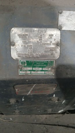 60 HP 1750 RPM Siemens, Frame LC3612ATZ, TEFC dual shaft, 500 VA, 300 VF, reconditioned - Image 1