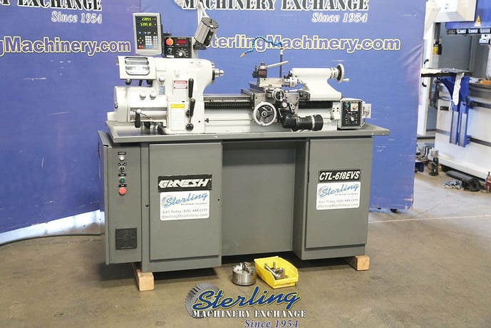13" x 14" Ganesh #CTL-618, precision lathe, inch/metric, Newall 2-Axis digital read out, work light - Image 1