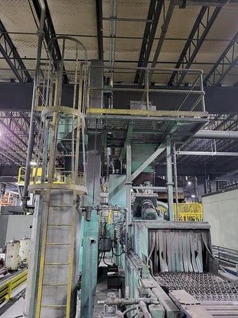 Goff #WM27.5-2-40, 2-wheel downblast mesh belt machine, 20 HP per wheel, 2008 - Image 1