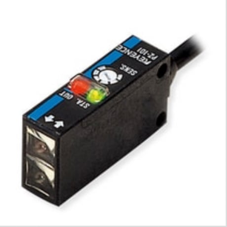 Keyence PZ-101 Built-In Amplifier Photoelectric Sensor, Square Reflective, Cable - Image 1