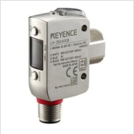 Keyence LR-ZB90CB Self-Contained CMOS Laser Sensor, M18 Threaded Mount w/ M12 - Image 1