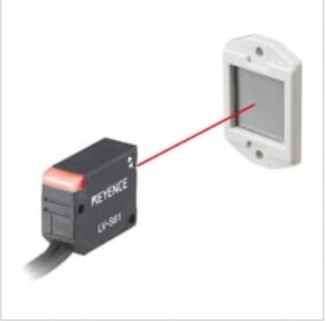 Keyence LV-S61 Multi-Purpose Digital Laser Sensor Head, Retro-Reflective, Small - Image 1