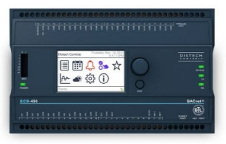 Distech CDIB-450X-00 ECB-450 BACnet Programmable Controller w/LCD, 12UI 12UO - Image 1