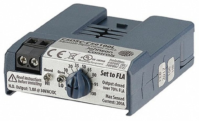 Johnson Controls CSDSC-C50100L1 Current Switch, Clamp/Split Core, Self-Calibrate - Image 1