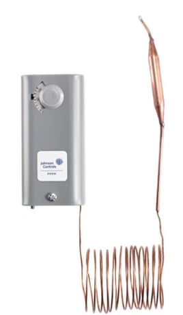 Johnson Controls A19AAB-26C Remote Bulb Temp Control, SPST, 6' Cap, NEMA 1 - Image 1