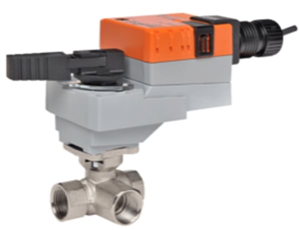 Belimo B313+LRB24-SR-T Characterized Control Valve (CCV), 1/2", 3-Way, Cv 4.7 - Image 1