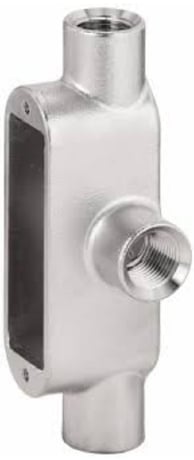 Calbrite S61000TE00 T Style Conduit Body, 1 in NPT 316 Stainless Steel 316SS - Image 1