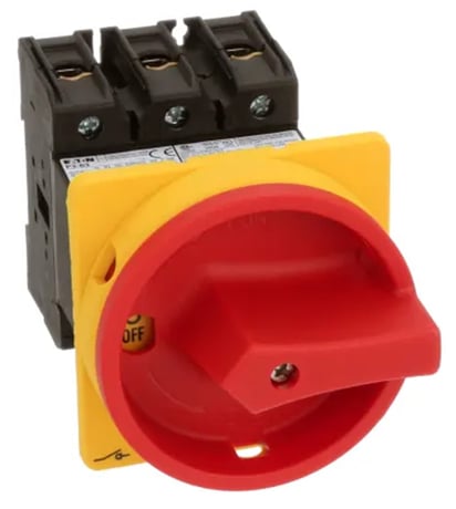 Moeller Eaton P3-63/V/SVB Emergency Stop Disconnect Switch, 3 Pole, Base Mount - Image 1