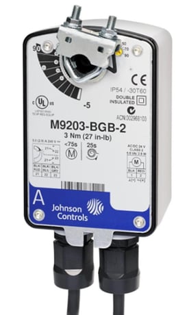 Johnson Controls M9203-BGB-2 Spring Return Electric Actuator, On/Off, 27 in-lb - Image 1