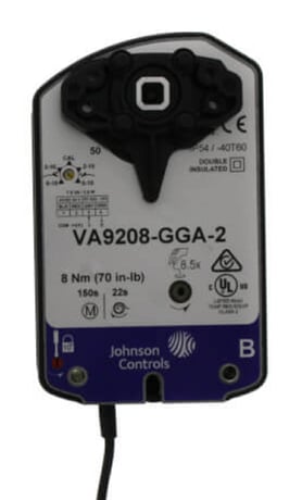 Johnson Controls VA9208-GGA-2 Spring Return Valve Actuator, w/ Plenum Cable - Image 1