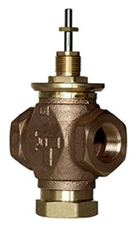 Johnson Controls ZD7881ST Brass Female Threaded Globe Valve, 3 Way Mixing, PN16 - Image 1