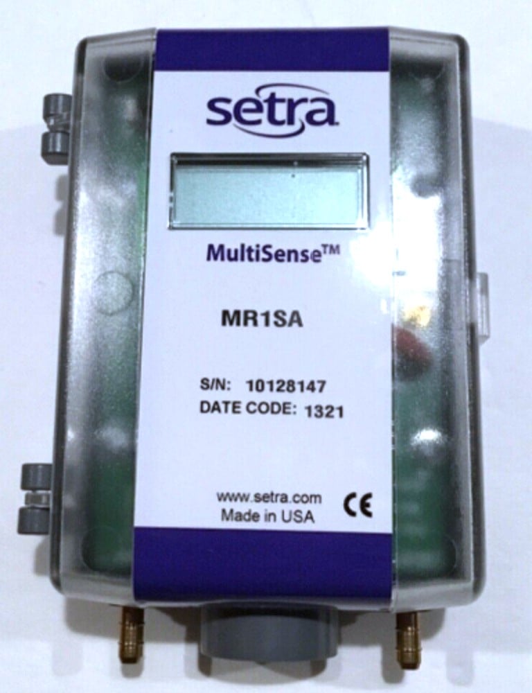 Setra MR1SA Air Differential Dry Pressure Transmitter, & plusmn;1.0%, 0-1" WC, & plusmn;1" WC - Image 1