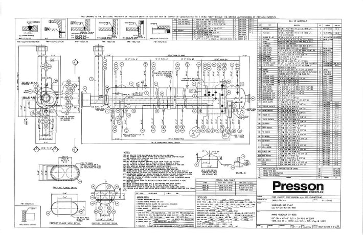Presson/Enerflex Systems Direct Fired Amine Reboiler, 66" OD x 40' straight side, 24" firetube - Image 1