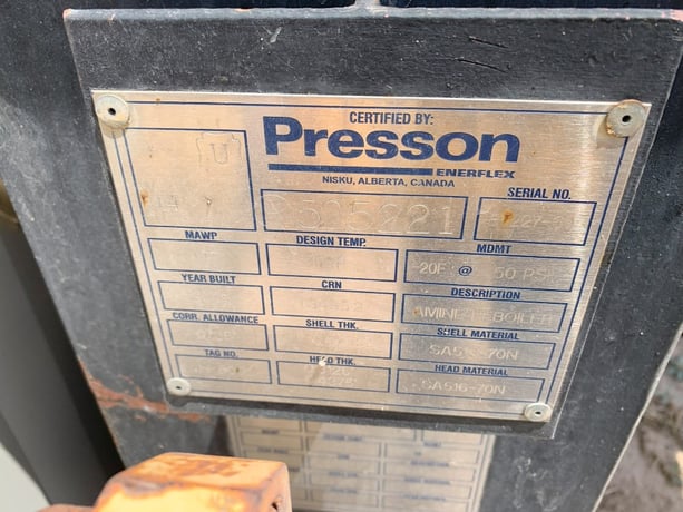 Presson/Enerflex Systems Direct Fired Amine Reboiler, 66" OD x 40' straight side, 24" firetube - Image 6