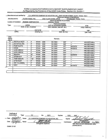 17420 gallon 96" ID x 516" -8", horizontal, G.a. Mosites Company G.A. Mosites Co., SA 516 70 Mat' l, MAWP 75 - Image 5