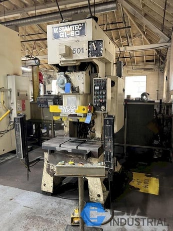 88 Ton, Stamtec #G1-80, gap frame press, 5.91" stroke, 13" Shut Height, 3.15" adj., 35-80 SPM, 20.05" x21.65" - Image 2