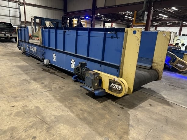 48" wide x 23' long, REM #TRC-23, transfer belt conveyor w/ stand, 35" high walls, 3 HP w/ gearbox - Image 8
