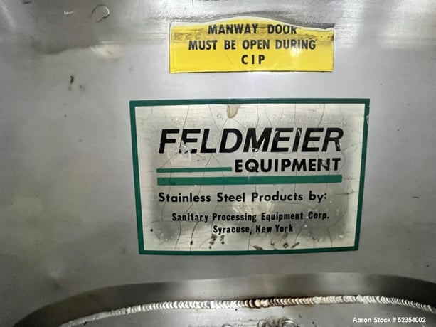 4200 gallon Feldmeier, Stainless Steel Storage Tank, Vertical, 240" High (straight side) X 72" diameter - Image 6