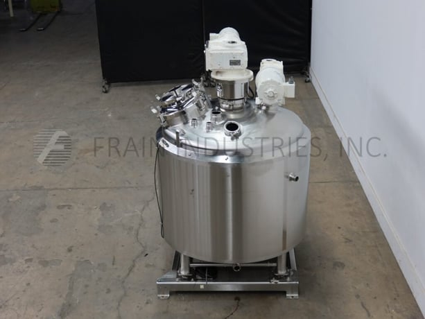 171 gallon DCI #650L, Stainless steel jacketed vacuum tank, 48" ID x 28" straight wall, dish bottom - Image 3