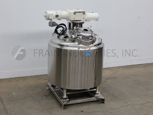 171 gallon DCI #650L, Stainless steel jacketed vacuum tank, 48" ID x 28" straight wall, dish bottom - Image 5