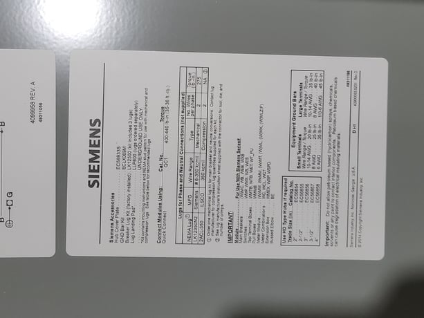 600 Amps, Siemens, WB1600C, Service Entrance Breaker Module, 1-phase, 3-Wire, 240 V - Image 8