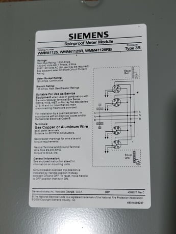 1200 Amps, Siemens #WMM41125, Power Mod Modular Metering System, 125 Amps Branch, 240 V - Image 4