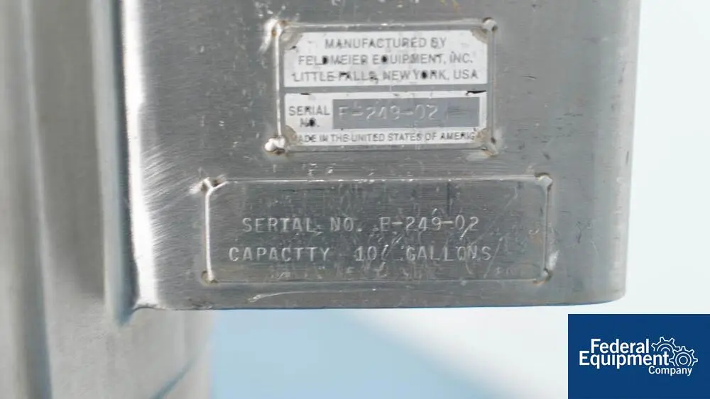 10 gallon Feldmeier, Mixing Tank, Stainless Steel, w/Impeller Shaft - Image 8