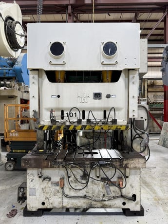 176 Ton, Aida #NC2-160(1), double crank gap mechanical press, 5.12" stroke, 18.4" Shut Height, 3.9"motorized - Image 1