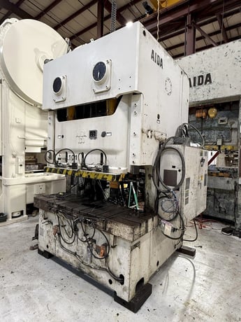 176 Ton, Aida #NC2-160(1), double crank gap mechanical press, 5.12" stroke, 18.4" Shut Height, 3.9"motorized - Image 6