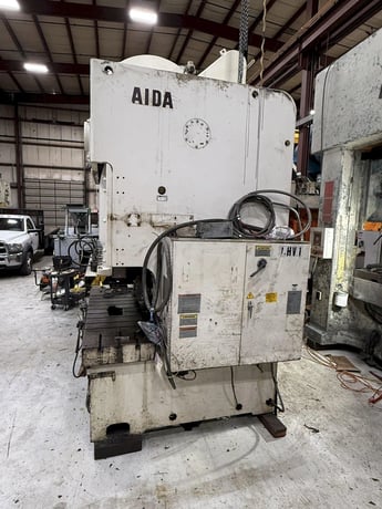 176 Ton, Aida #NC2-160(1), double crank gap mechanical press, 5.12" stroke, 18.4" Shut Height, 3.9"motorized - Image 7