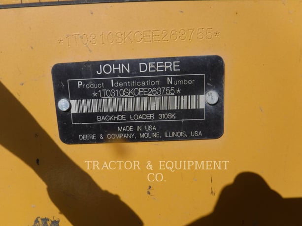 John Deere 310SK, Backhoe Loader, 4543 hours, S/N: 1TO310SKCEE263755, 2014 - Image 6