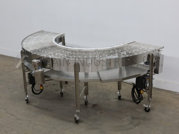23-1/2" wide, Stainless steel 180&deg; conveyor, center drive motors w/independant vari-speed controls - Image 1