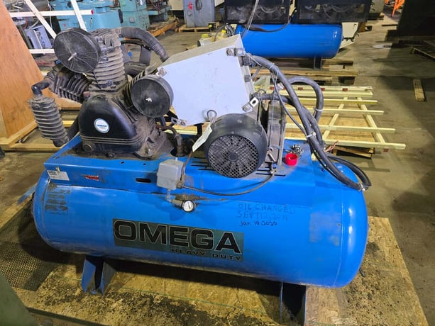 27.5 cfm, 175 psi, Omega Design #TK-75120-01, reciprocating air compressor, 7.5 HP - Image 1
