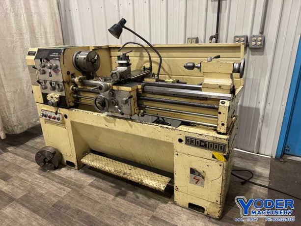 13" x 40" digital read out #330X1000, metal lathe, inch/metric threads, 3 HP, 3 & 4-jaw chucks - Image 1